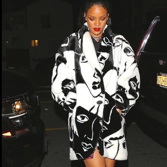 Vintage Donnybrook Faux Fur Coat Jacket Car Coat Faces Oversized L Large - Picture 2 of 12